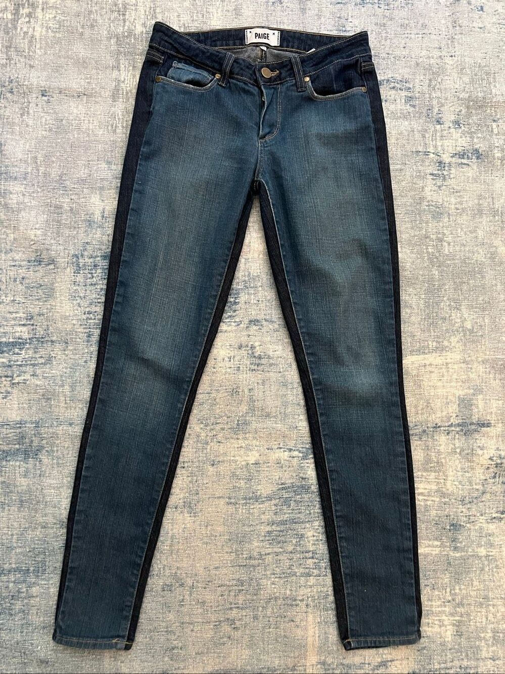 PAIGE 2 Tone Blue Kala Wash Ultra Skinny Emily Jeans Size 27